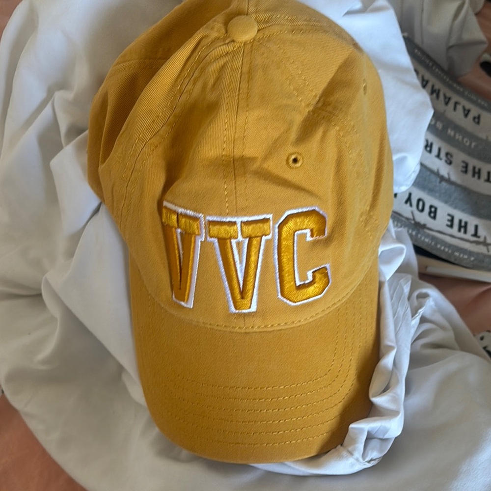 Yellow Baseball Cap with Embroidered Letters